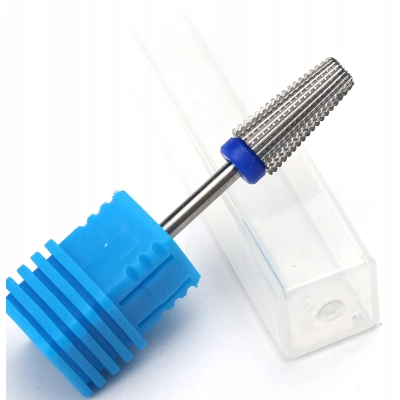 Frez żel akryl premium wolframowy stożek niebieski